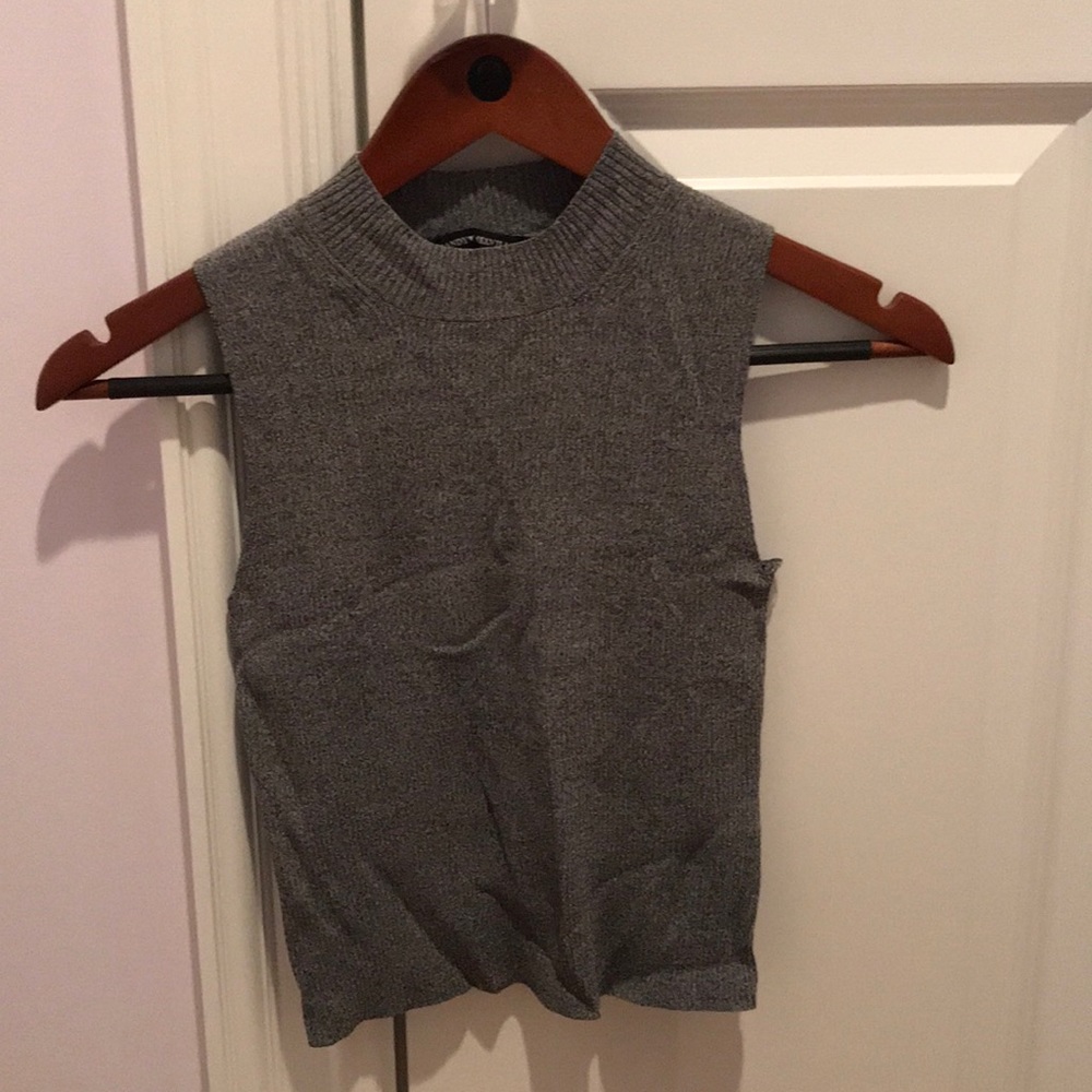 Grey, highneck tank top